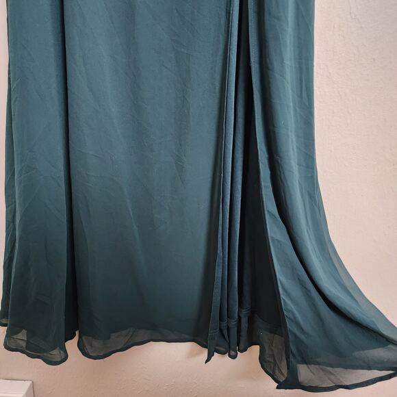 NEW Lulus Feel The Romance Emerald Green Off The Shoulder Maxi Dress - Picture 9 of 15